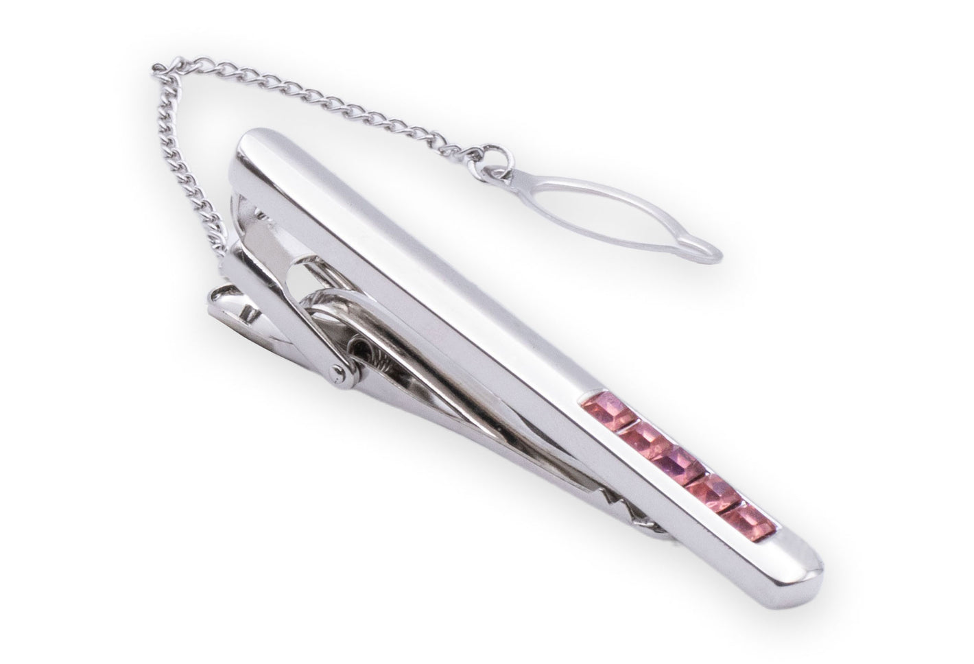 Darien Chrome Pink Diamonte Tie Clip