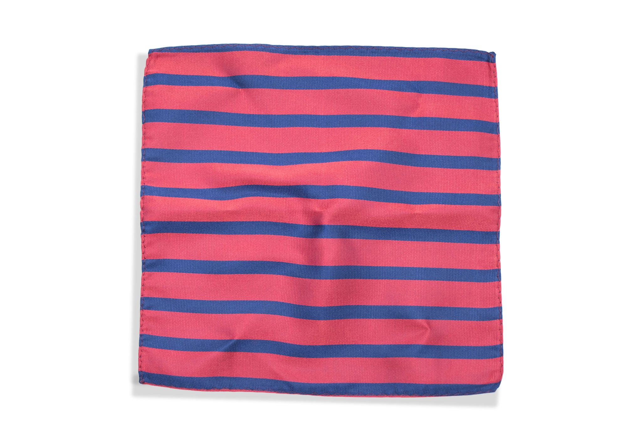 Cope Red/Blue Striped Silk Pocket Square