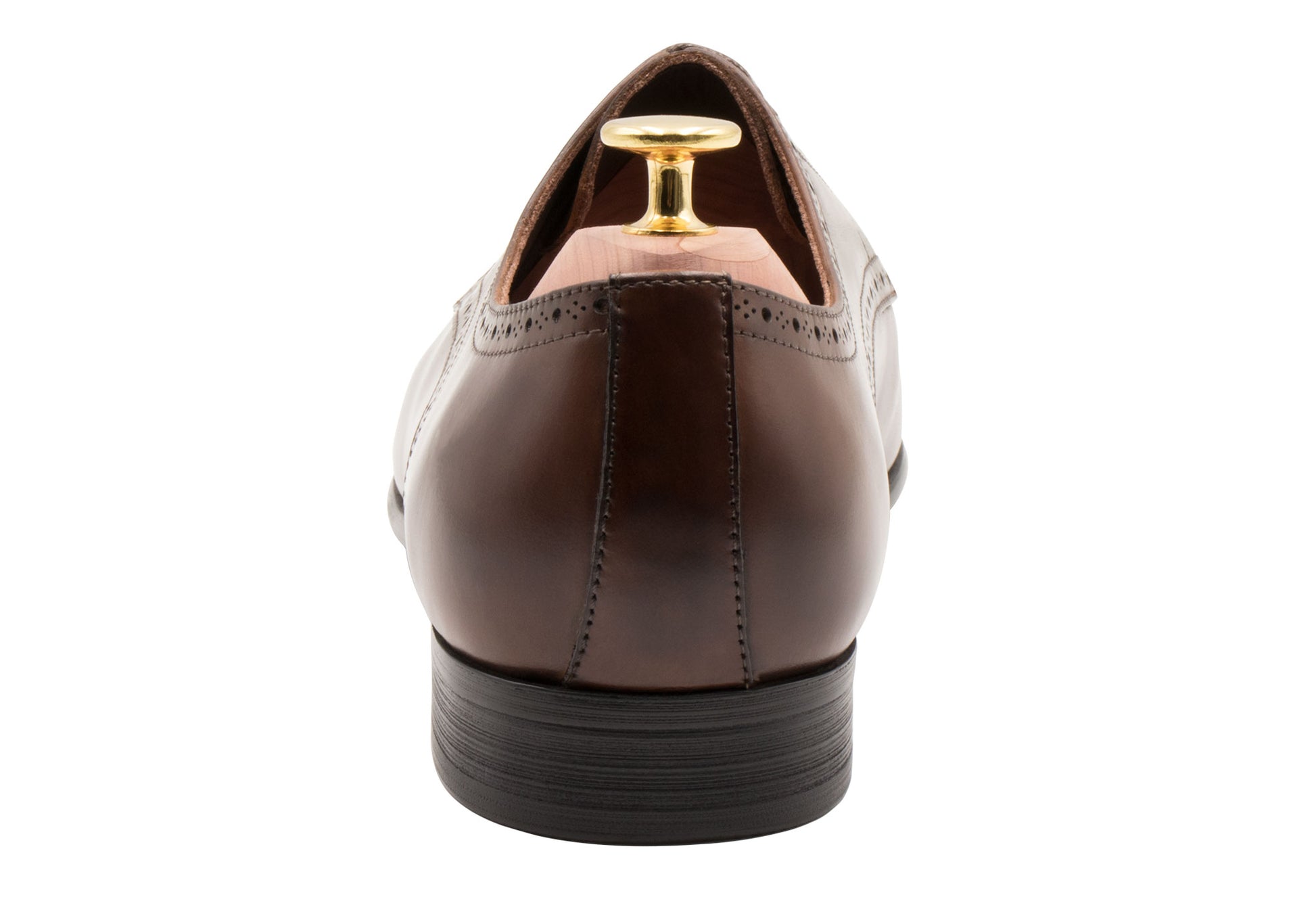 Olivos Medallion Pecan Derby Leather Shoes