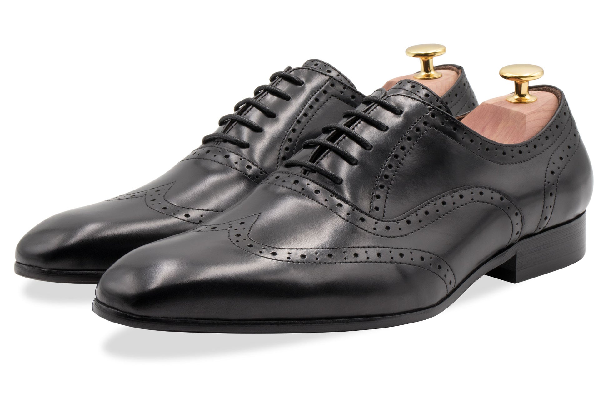 Rosario Wingtip Black Oxford Leather Shoes