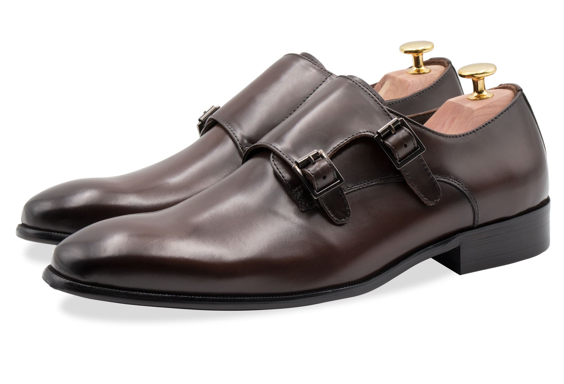 Gallegos Walnut Double Monk Leather Shoes