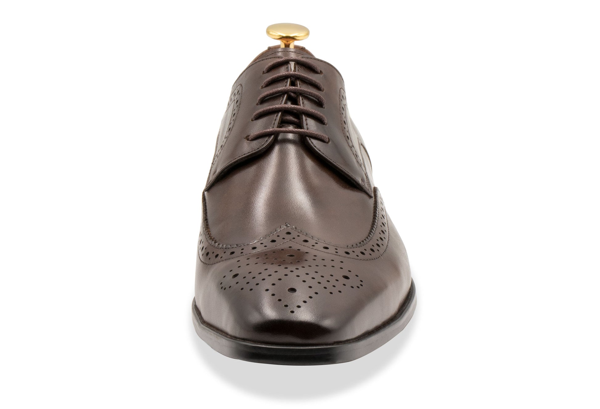 Caseros Wingtip Walnut Derby Leather Shoes