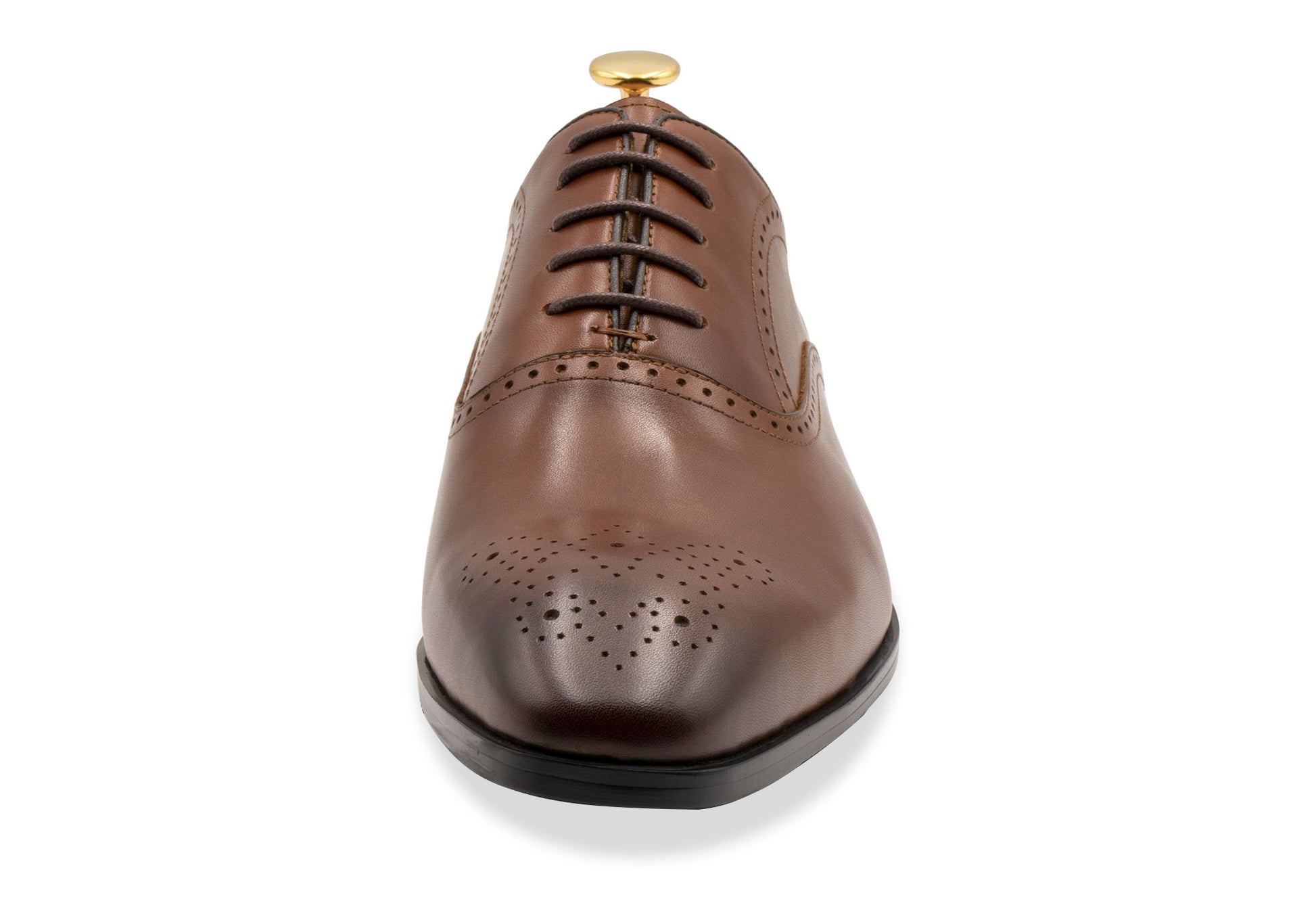 Mendoza Medallion Chestnut Oxford Leather Shoes
