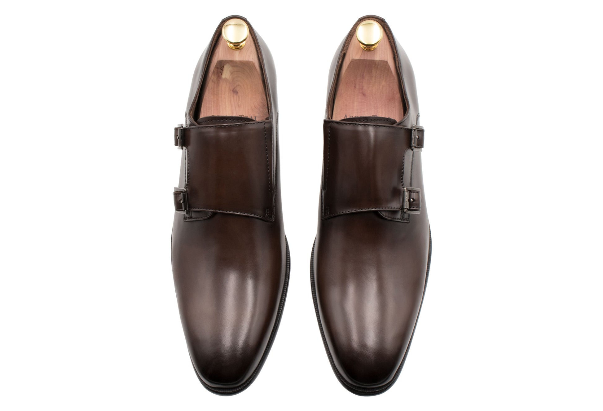 Gallegos Walnut Double Monk Leather Shoes