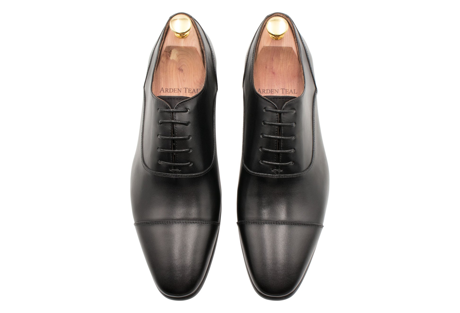 Calafate Straight Cap Black Oxford Leather Shoes