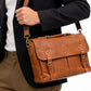 Covenas Chestnut Leather Satchel Bag
