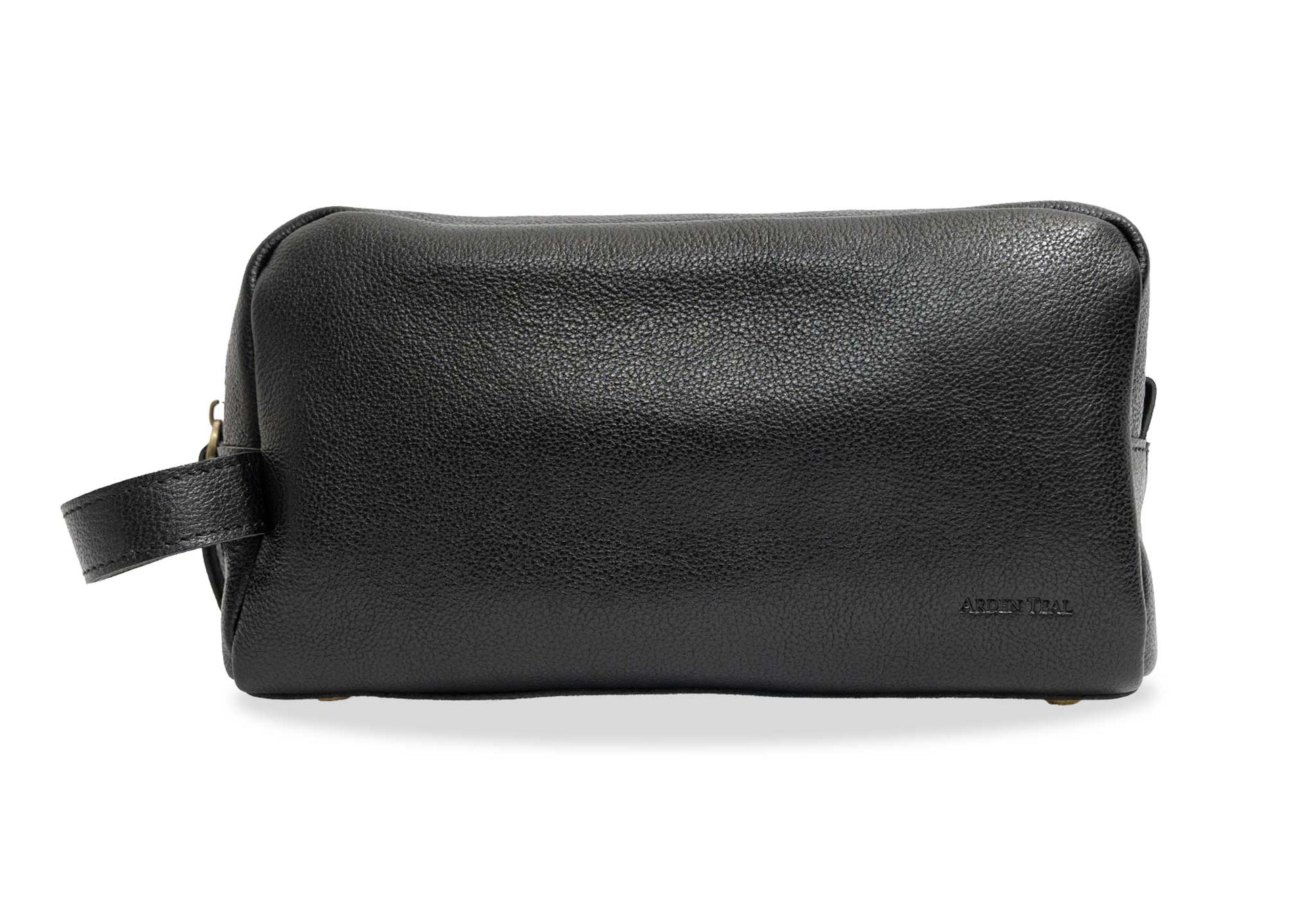 Raquira Black Leather Toiletry Bag