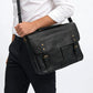 Covenas Black Leather Satchel Bag