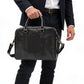 Medellin Black Leather Messenger Bag