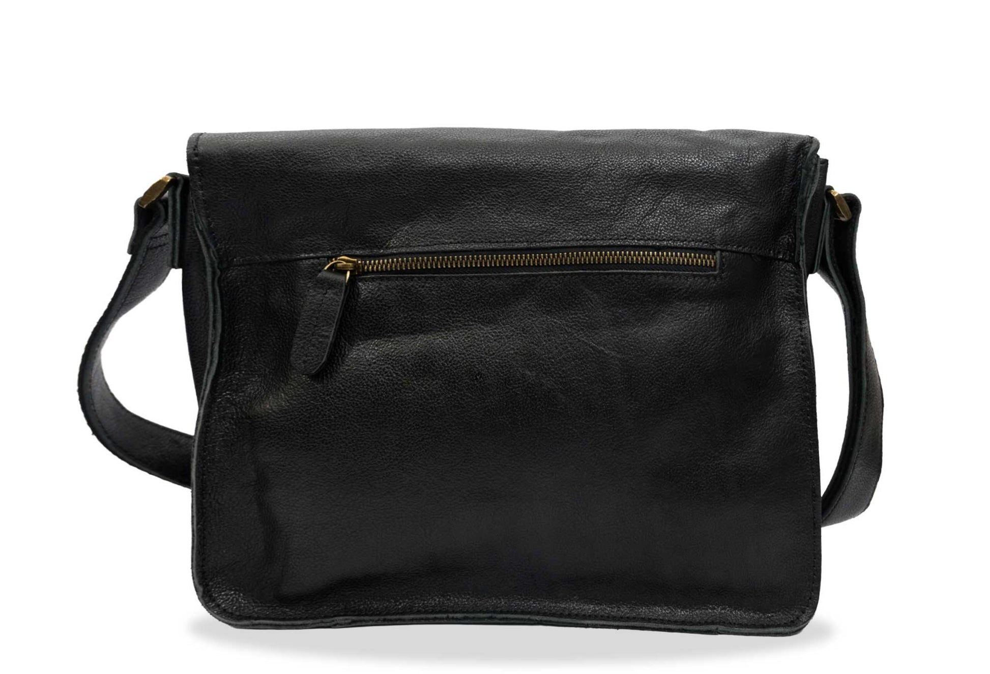 Huila Black Leather Satchel Bag