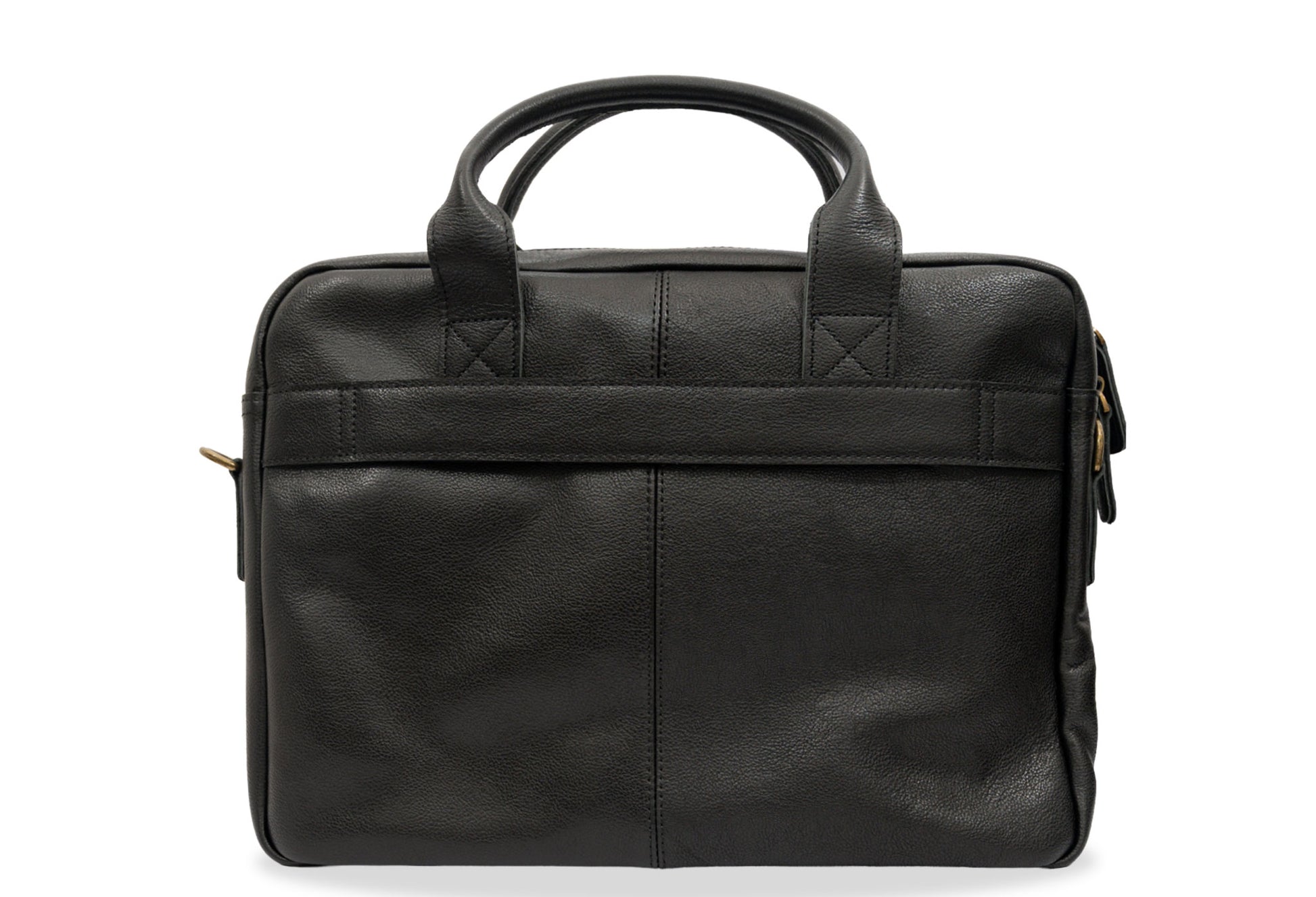 Avenida Black Leather Messenger Bag