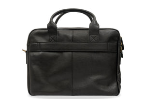 Avenida Black Leather Messenger Bag