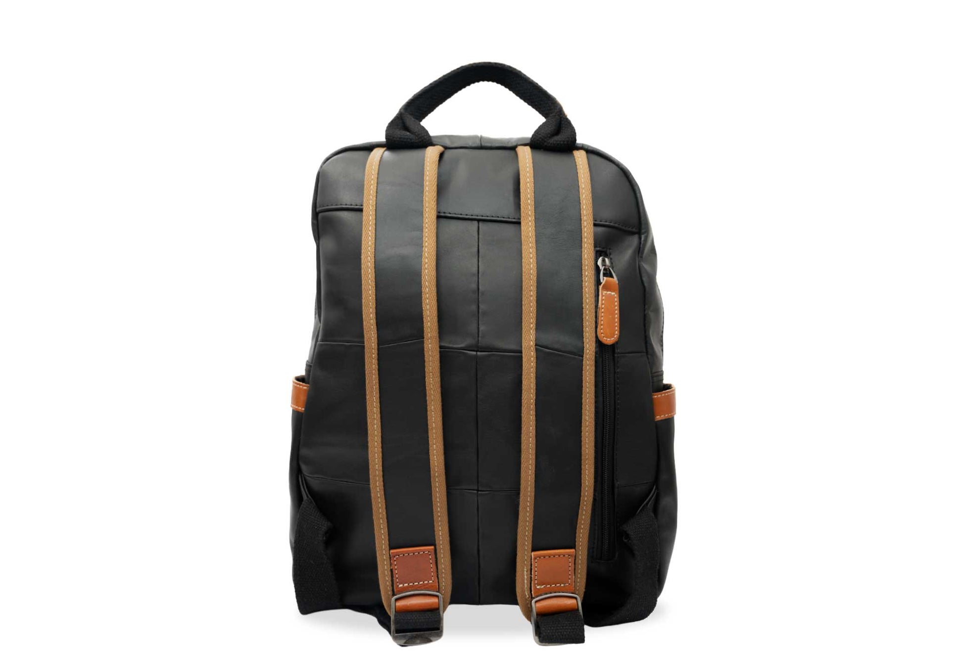 Viento Black Leather Backpack