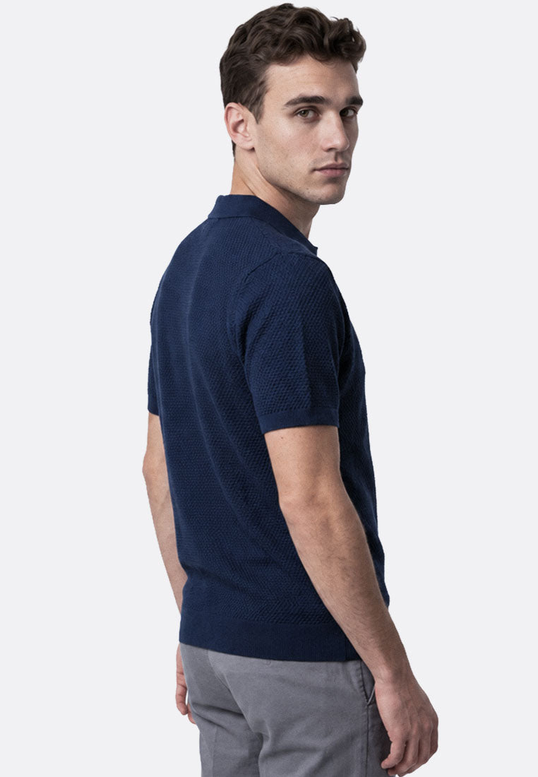 The Organic Knitted Polo - Navy