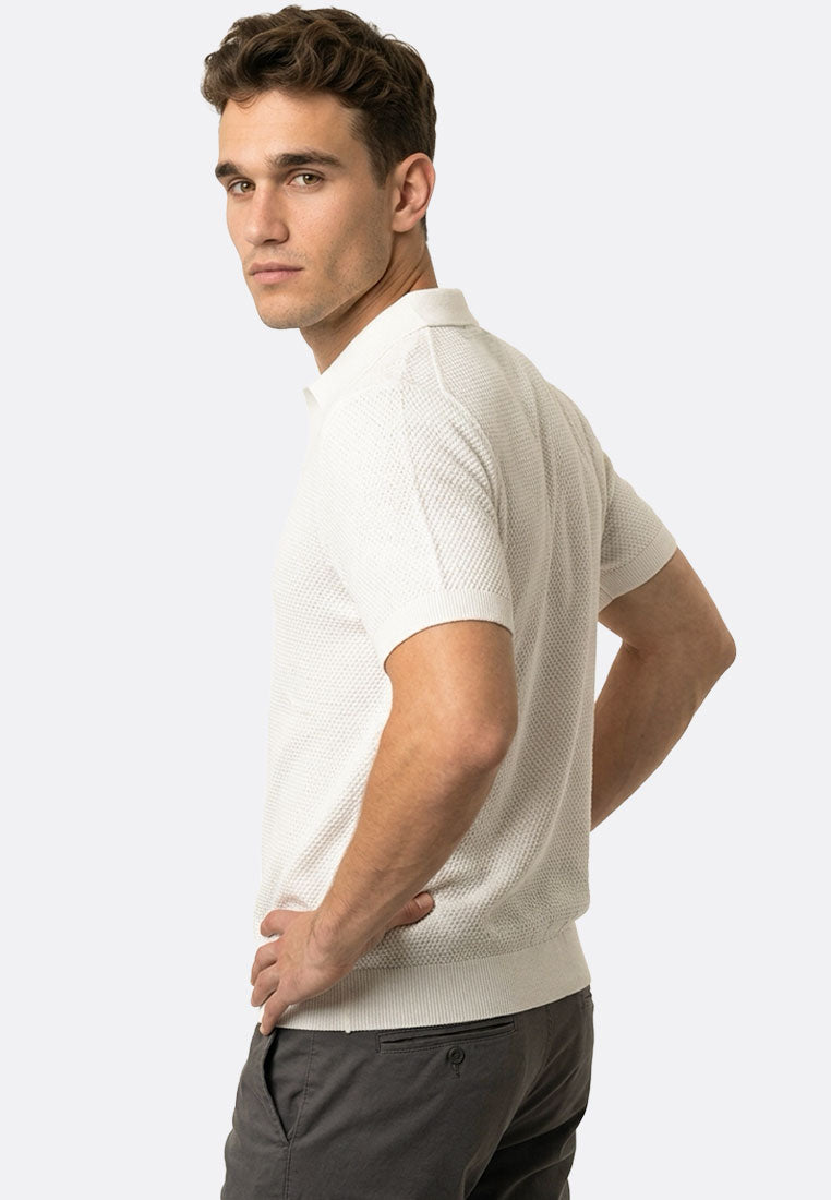 The Organic Knitted Polo - Off White