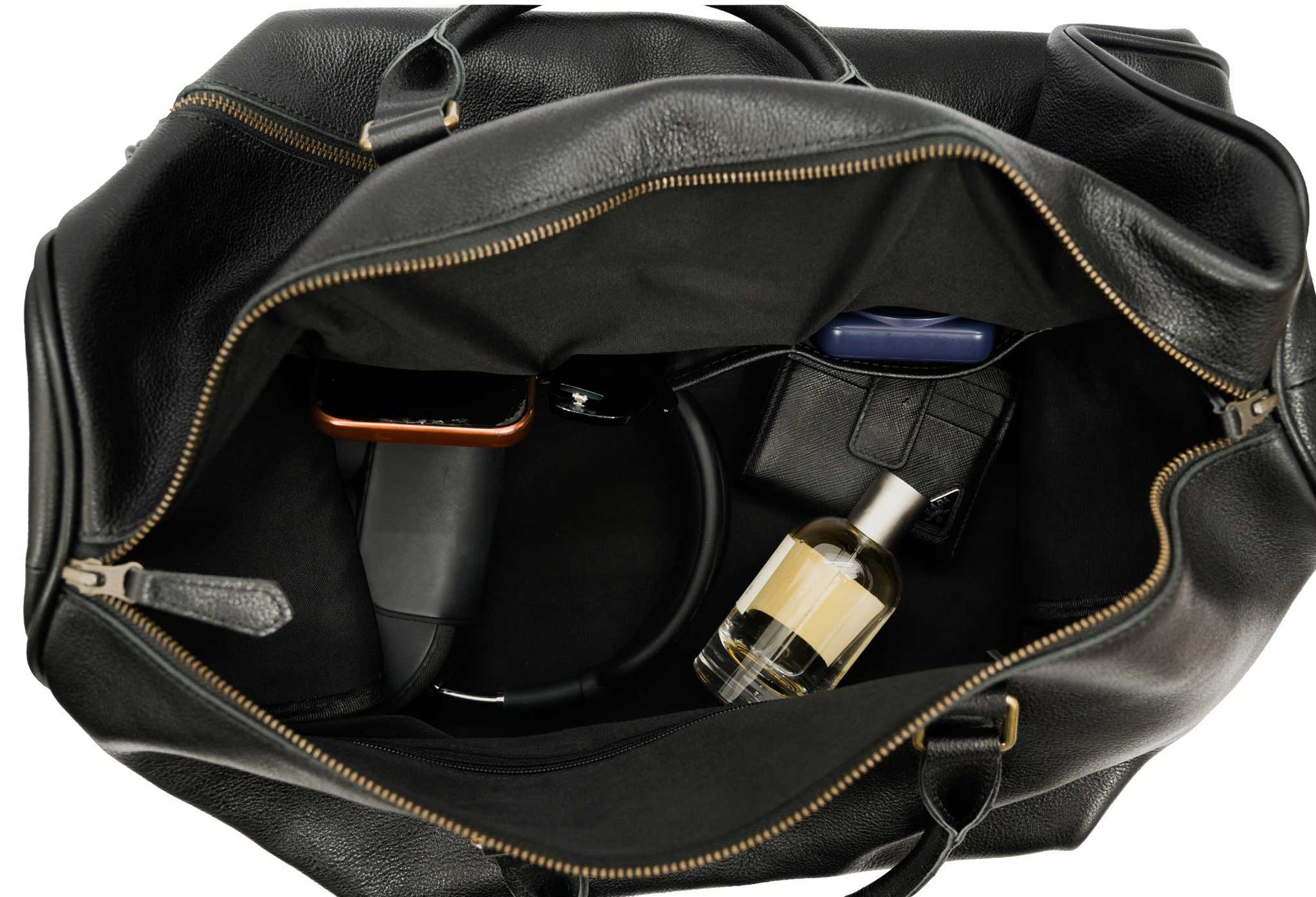 Bolivar Black Leather Duffle