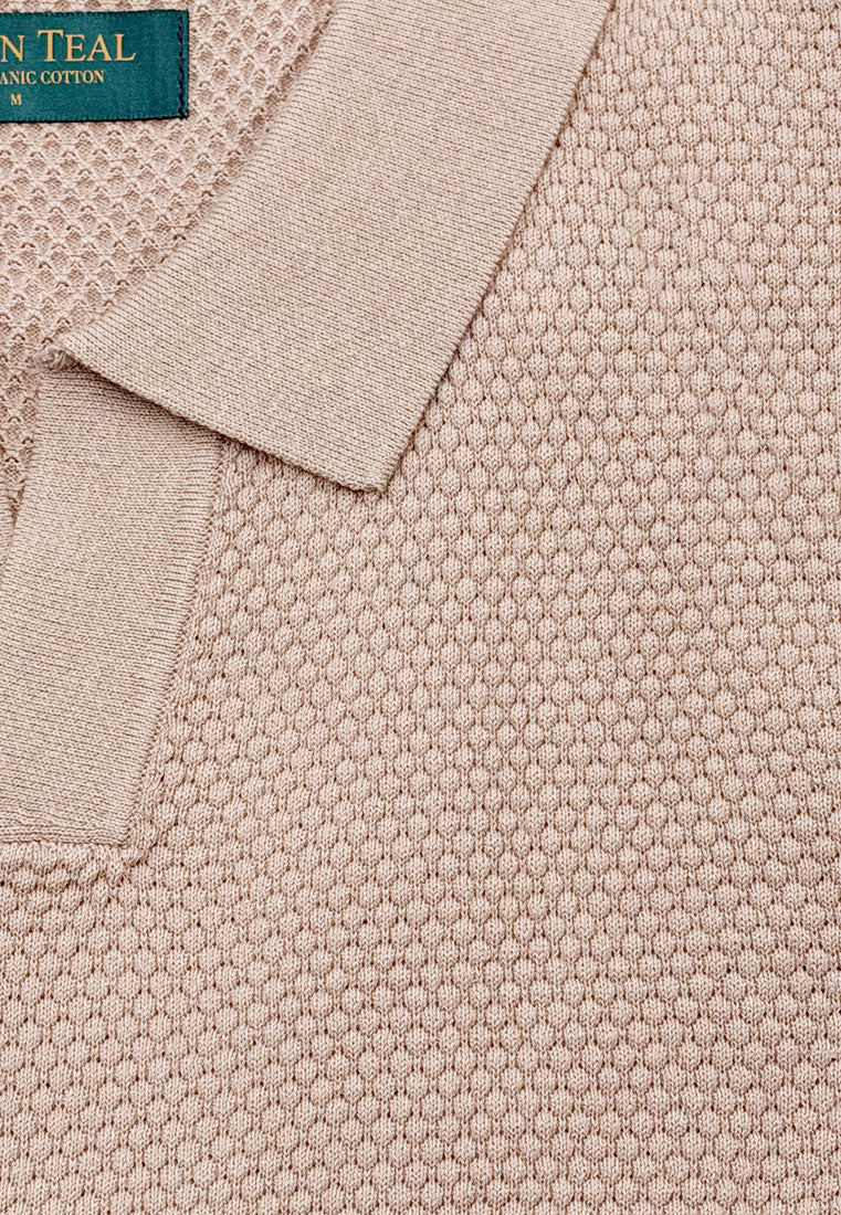 The Organic Knitted Polo - Tan