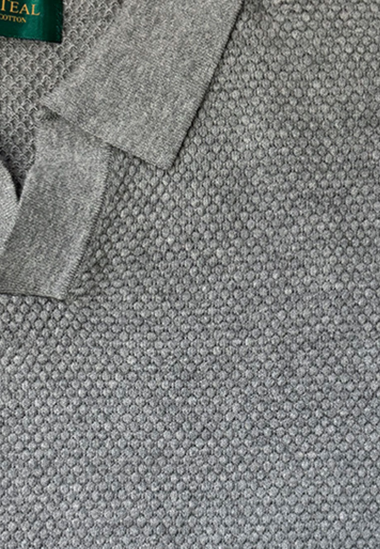 The Organic Knitted Polo - Grey