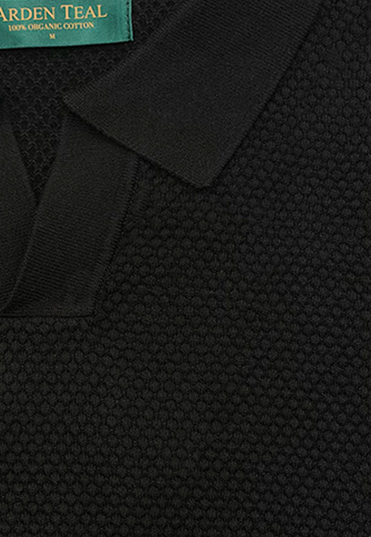 The Organic Knitted Polo - Black