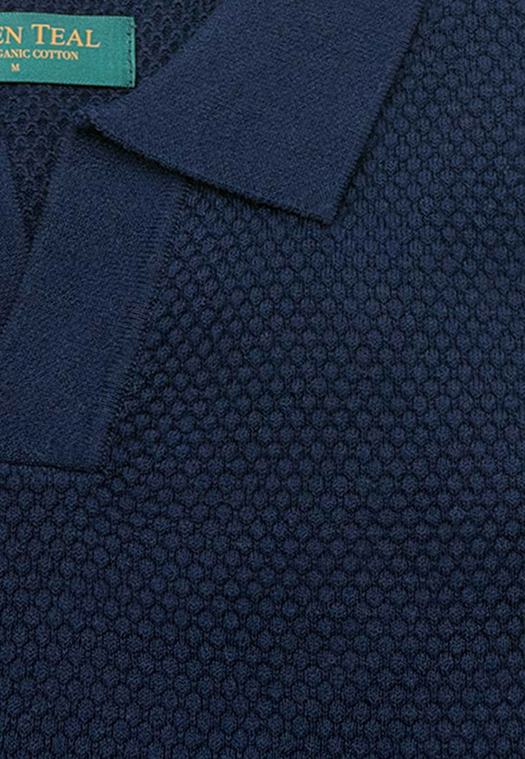 The Organic Knitted Polo - Navy