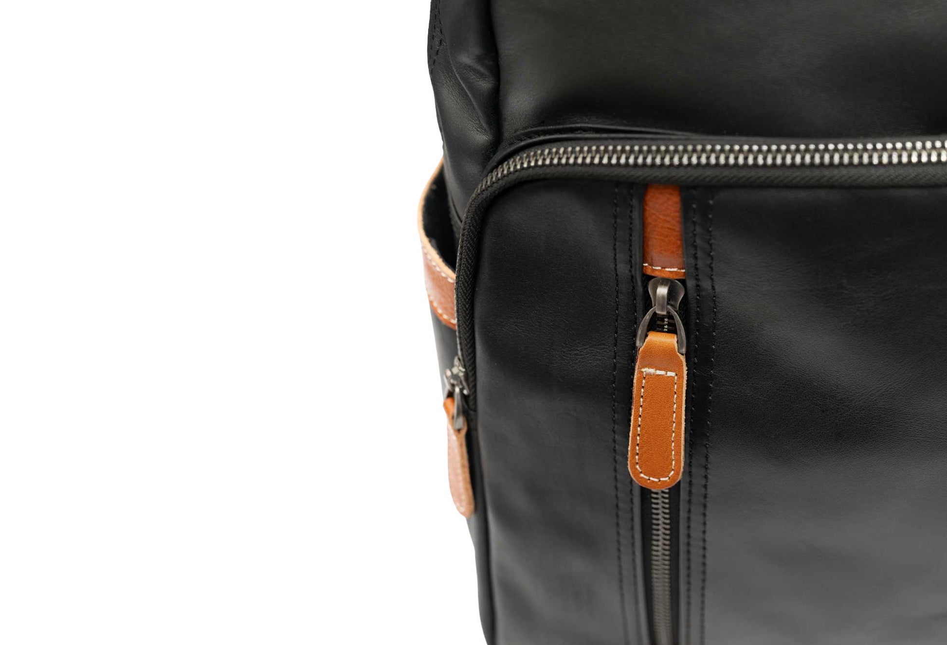 Viento Black Leather Backpack