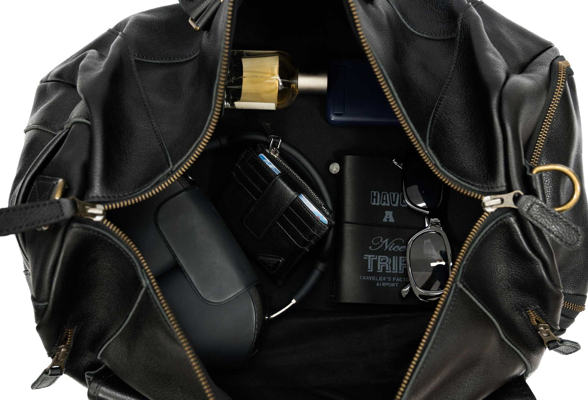 Barichara Black Leather Duffle