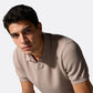 The Organic Knitted Polo - Tan