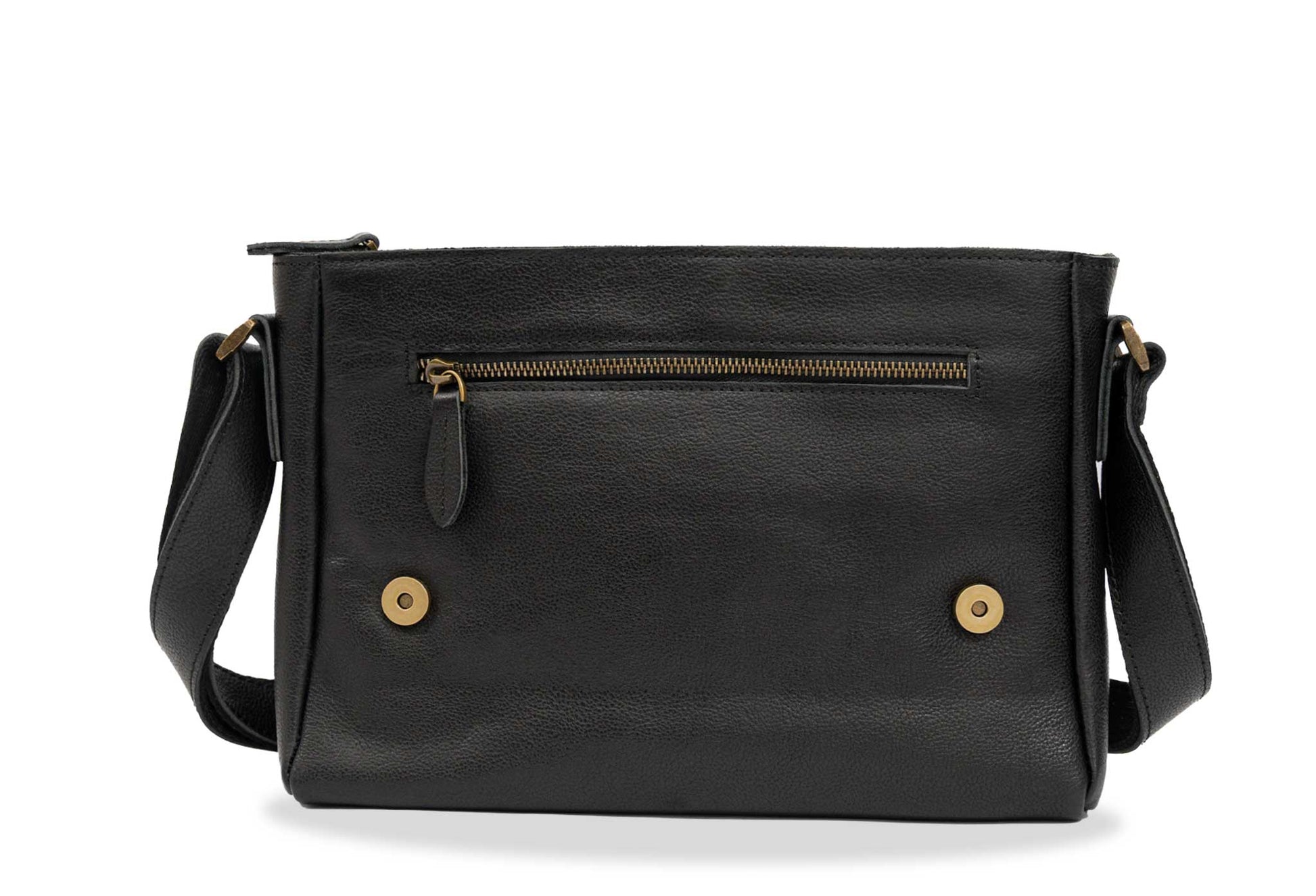 Salento Black Leather Crossbody Bag