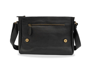 Salento Black Leather Crossbody Bag