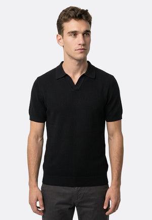 The Organic Knitted Polo - Black