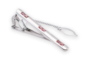 Almira Chrome Pink Diamonte Tie Clip