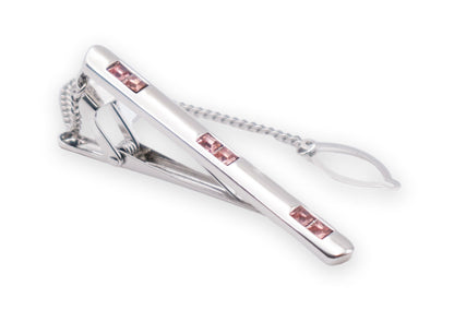 Almira Chrome Pink Diamonte Tie Clip