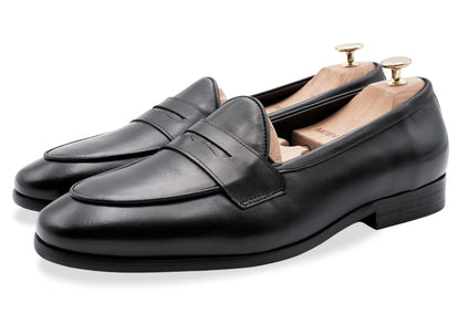 Emperado Black Belgian Penny Loafer
