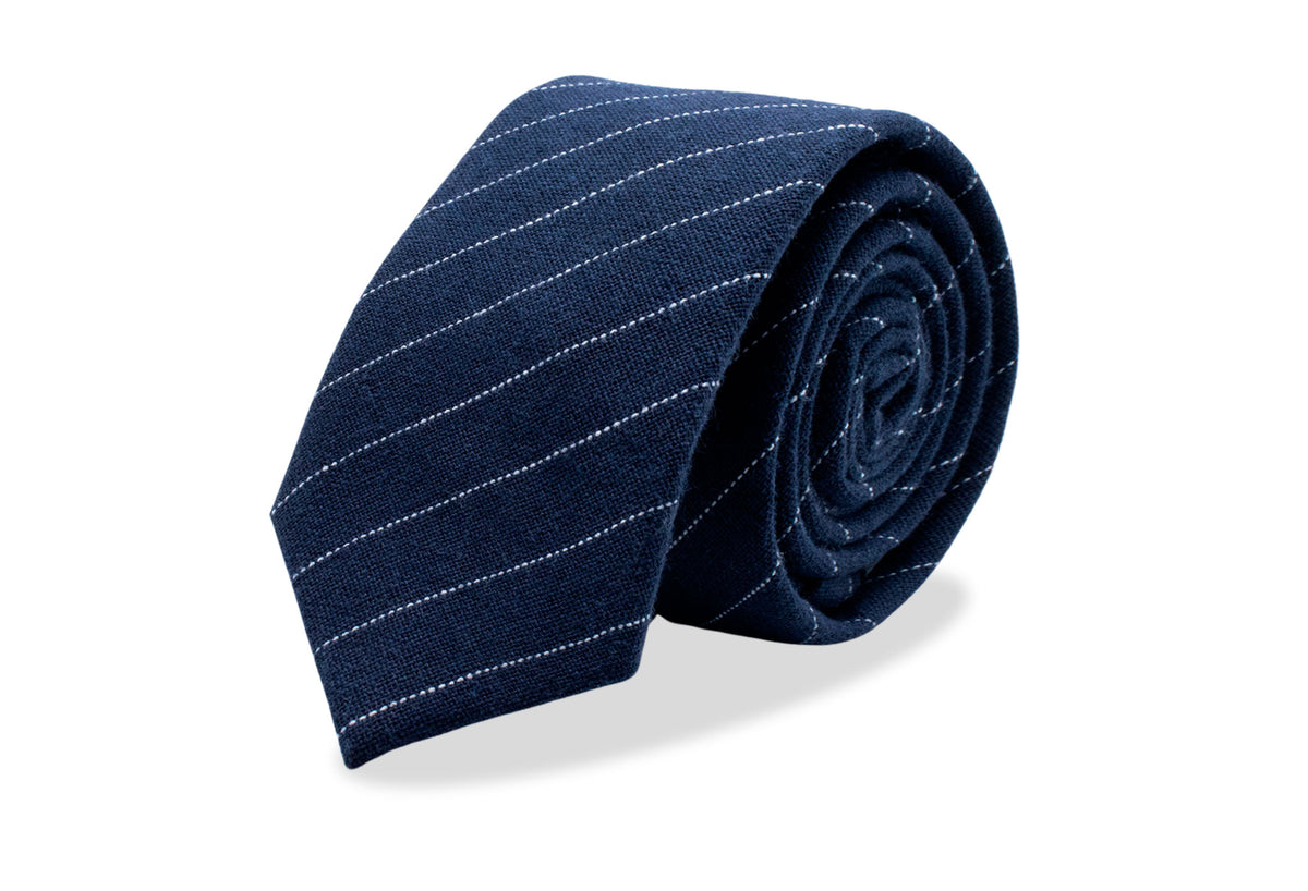 Paulo Navy Japanese Cotton/Linen Tie