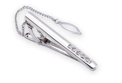 Darien Chrome Diamonte Tie Clip