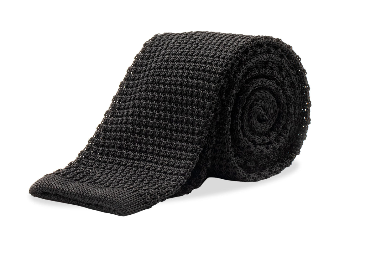 The Silk Knitted Tie - Black