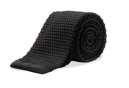 The Silk Knitted Tie - Black