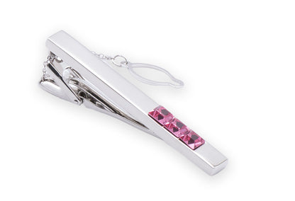 Boquete Chrome Pink Diamonte Tie Clip