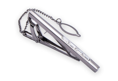 Veraguas Gunmetal Diamonte Tie Clip
