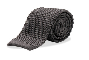 The Silk Knitted Tie - Grey
