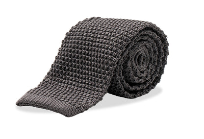 The Silk Knitted Tie - Grey