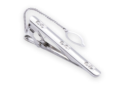 Almira Chrome Diamonte Tie Clip