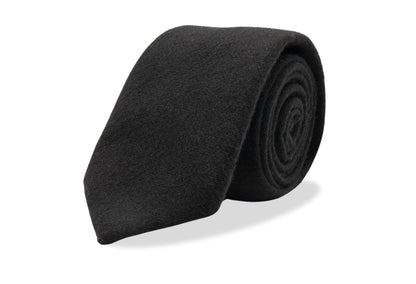 Ogami Black Japanese Wool Blend Tie