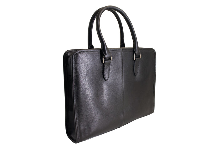 Envigado Black Leather Messenger Bag
