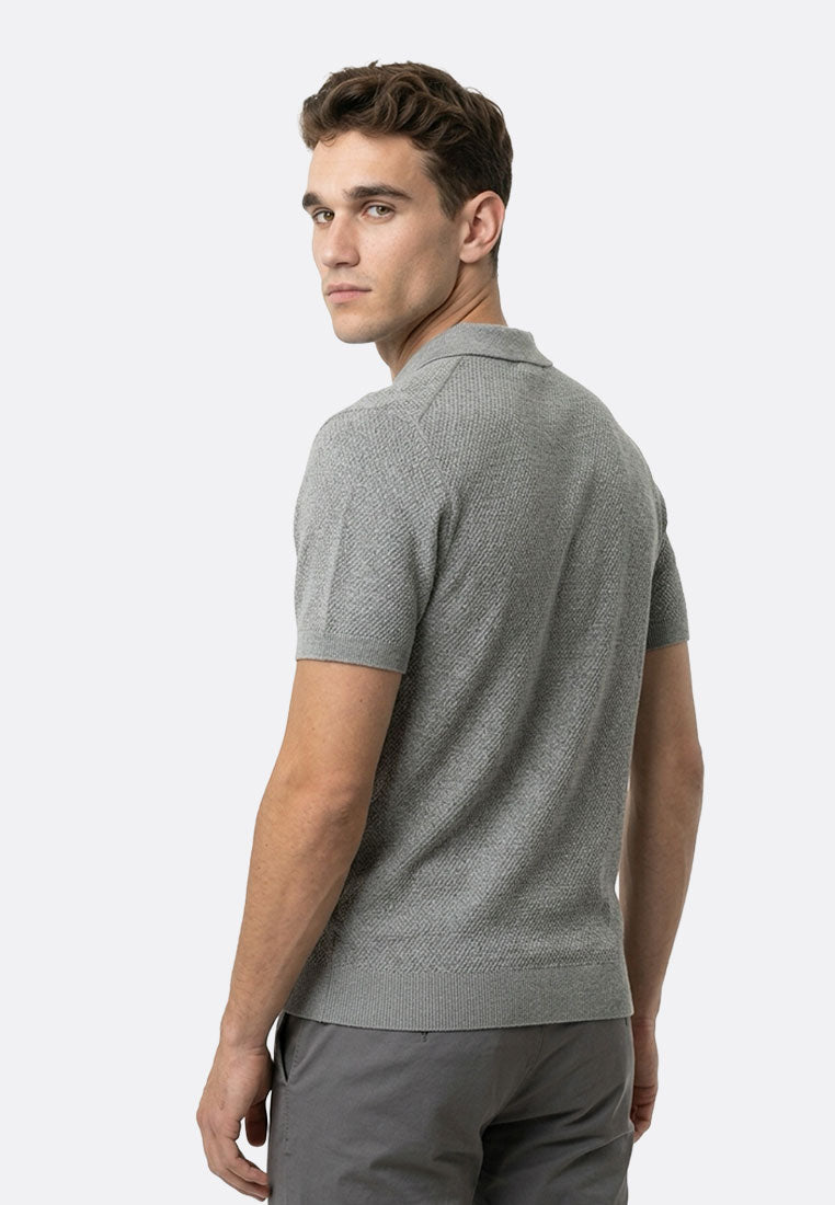 The Organic Knitted Polo - Grey