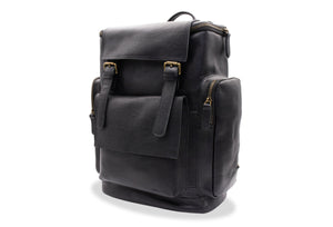 Rovira Black Leather Backpack