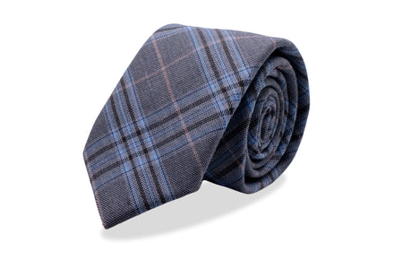 Amapa Blue Checks Linen Tie