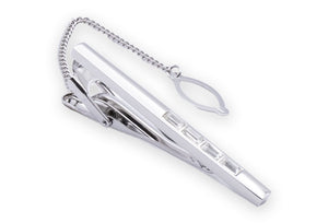 Veraguas Chrome Diamonte Tie Clip