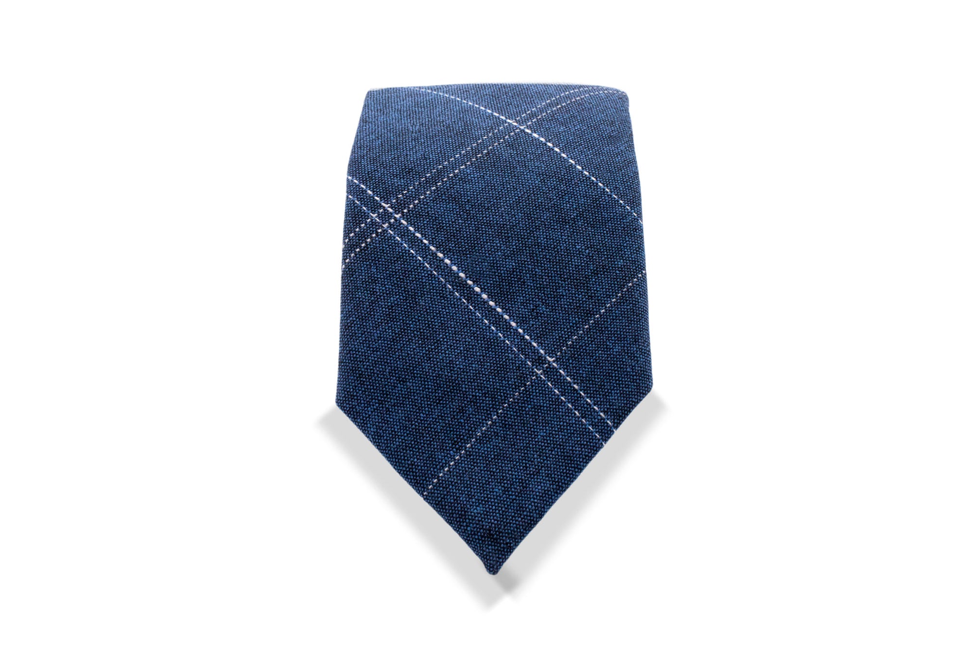 Amapa Navy Checks Linen Tie