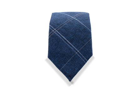 Amapa Navy Checks Linen Tie